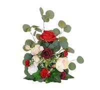 Casetlong 1 Pieza Decoraciones de Boda arreglos Florales Flores Artificiales Piso Flor Pasillo Accesorios fotografía Silla Respaldo Ramos decoración Escalera Fiesta(Red)