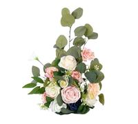 Casetlong 1 Pieza Decoraciones de Boda arreglos Florales Flores Artificiales Piso Flor Pasillo Accesorios fotografía Silla Respaldo Ramos decoración Escalera Fiesta(Pink)