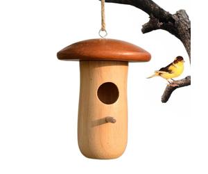 Casetta Per Uccellini Da Esterno - Per Uccelli Decorativo Da Appendere in Giardino | Nidificazione Per Uccelli - Rifugio A Fungo in Legno Per Giardino Esterno Cortile Balcone Terrazzo Albero