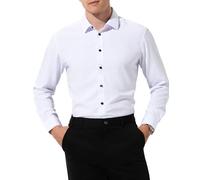 Casey Kevin Camisa Manga Larga Hombre Camisas de Vestir Formal de Negocios Camiseta Traje Slim Fit Dress Shirt