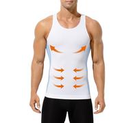 Casey Kevin Camiseta Compresión Hombre Elasticidad Camiseta Faja Hombre Reductora Chaleco Reductor Body Shaper para Diario y Deportivas, L