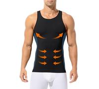 Casey Kevin Camiseta Compresión Hombre Elasticidad Camiseta Faja Hombre Reductora Chaleco Reductor Body Shaper para Diario y Deportivas, L