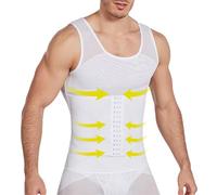 Casey Kevin Camiseta Reductora Compresión Hombre sin Mangas Adelgazante Fajas Moldeadora Elástica Deportiva Chaleco