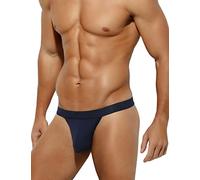 Casey Kevin Hombre Tanga String Sexy Mesh Ropa Interior Transpirables T-Back Gay Thong,Azul Marino,XL