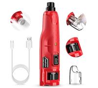 Casfuy Lima de uñas para Perros silencioso - (45 dB) Cortador de uñas Eléctrico Recargable para Mascotas 6 velocidades con 2 Luces LED, cortauñas eléctrico Recargable de 3 Puertos con Tapa Antipolvo