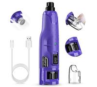 Casfuy Lima de uñas para Perros silencioso - (45 dB) Cortador de uñas Eléctrico Recargable para Mascotas 6 velocidades con 2 Luces LED, cortauñas eléctrico Recargable de 3 Puertos con Tapa Antipolvo