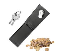 Cash Box with Key - Pocket Size Money Storage Case, Portable Metal Lockable Organizer, Secure Coin Holder for Travel Holidays Business Trips, Compact Valuables Keeper | Home Office Drawer Safe