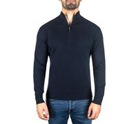 CASH-MERE.CH Jersey | Sudadera de Cuello con Cremallera para Hombre 100% De Cachemira (Azul/Marino, M)