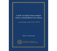 Cash receipts from major farm commodities by states: as percentage of state totals, 1924-55