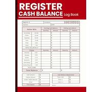Cash Register Balance Log Book: Simple Cashier Register Sheets for Daily Drawer Count Bills, Currency & Coin Tracking, Sales Totals, Over/Short Records, and Deposit Forms
