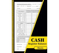 Cash Register Balance Sheets: Daily Drawer Count Log Book for Tracking Cash, Deposits, and Coins