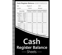 Cash Register Balance Sheets: Simple Daily Drawer Count Log Book For Cashier | Tracking Currency, Coin, And Deposit Report Forms