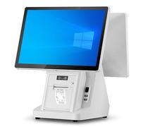 Cash Registro de Efectivo de Pantalla táctil Doble de 15.6 Pulgadas, Sistema POS para pequeñas Empresas, admite más de 30 Idiomas, 8 GB de RAM, 128 g SSD, Caja de Efectivo Inteligente Todo en uno i5