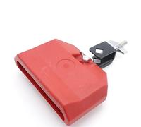 Cashbeat Bloque de percusión musical de plástico rojo de 5 pulgadas, soporte de montaje ajustable, instrumento de tambor latino compatible con varios géneros musicales, mejorando el ritmo de la