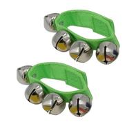 CashBeat Juego de 2 campanas de muñeca, instrumento de cascabeles verde claro, musical de percusión ajustable para niños, recuerdos de fiesta, decoración de Navidad, educación, baile, actuación de