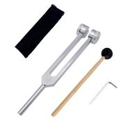 CashBeat Tenedor de afinación con peso de 128 Hz, horquilla profesional de aleación de aluminio para curación, deslizador sónico de frecuencia C128 con martillo de silicona, bolsa de almacenamiento y