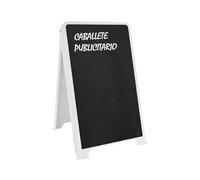 CASHDISPLAY - Caballete Publicitario de Plástico Con Pizarra | Medidas 480x815 mm | Expositor Doble Cara para Carteles | Caballete de Acera Económico para Anuncios y Promociones