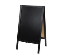 CASHDISPLAY - Pizarra Caballete Doble Cara 51x90 cm | Pizarra Negra para Tiza y Rotulador | Soporte Publicitario para Hostelería, Bares, Tiendas | Pizarras Plegables Interior y Exterior