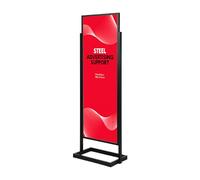 CASHDISPLAY | Soporte Publicitario de Acero Negro | Estructura Resistente para Carteles Promocionales | Fácil Montaje y Transporte | Apto para Gráficas 505x1400mm