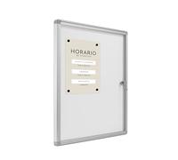 CASHDISPLAY - Tablon de Anuncios con Llave 35x50cm | Capacidad para 1 hoja A4 | Tablón Anuncios Exterior o Interior | Aluminio y Policarbonato Resistente | Fondo Metálico Apta para Imánes