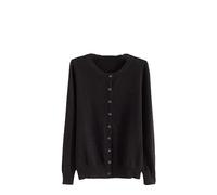 Cashmere - Suéter básico de cuello redondo para mujer, primavera, otoño, invierno, manga larga, punto de lana, color sólido, suave, moda, Negro-ok, XXL