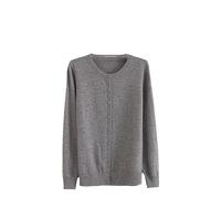 Cashmere - Suéter básico de cuello redondo para mujer, primavera, otoño, invierno, manga larga, punto de lana, color sólido, suave, moda, Gris oscuro-ok, XXX-Large