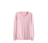 Cashmere - Suéter básico de cuello redondo para mujer, primavera, otoño, invierno, manga larga, punto de lana, color sólido, suave, moda, Pink-ok, S