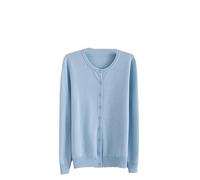Cashmere - Suéter básico de cuello redondo para mujer, primavera, otoño, invierno, manga larga, punto de lana, color sólido, suave, moda, Sky Blue-ok, L