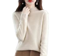 Cashmere Sweaters for Women,100% Cashmere Long Sleeve Crewneck Fall Winter Sweaters Solid Pullover Jumpers Tops (M,01)