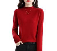 Cashmere Sweaters for Women,100% Cashmere Long Sleeve Crewneck Fall Winter Sweaters Solid Pullover Jumpers Tops (L,05)