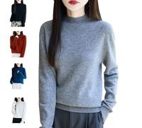 Cashmere Sweaters for Women, 100% Cashmere Turtleneck Crewneck, Wool Seamless Pullover, Fall Winter Trendy. (I,XL)
