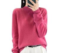 Cashmere Sweaters for Women, Cashmere Crew Neck Long Sleeve Soft Pullover Sweater, New Cashmeres Womens Sweater (Rose,XXL)