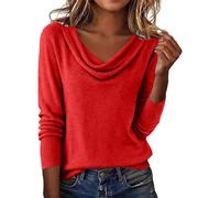Cashmere Sweaters for Women Cowl Neck Cozy Fall Winter Fashion Lightweight Pullover Tops Holiday Lounge Sweater