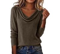 Cashmere Sweaters for Women Cowl Neck Cozy Fall Winter Fashion Lightweight Pullover Tops Holiday Lounge Sweater