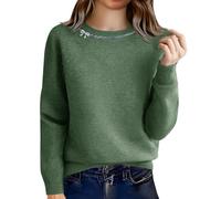 Cashmere Sweaters for Women, Trendy Printed Round Neck Pullover Casual Long Sleeve Elegant Cozy Fall Winter Fashion Tops