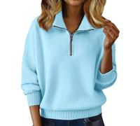 Cashmere Sweaters for Women, Womens Quarter Zip Polo Sweatshirts Cozy Fall Fashion Pullover Warm Soft Knit Winter Tops