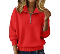 Cashmere Sweaters for Women, Womens Quarter Zip Polo Sweatshirts Cozy Fall Fashion Pullover Warm Soft Knit Winter Tops