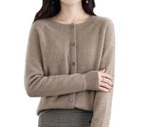 Cashmere Sweaters, Wool Cardigan Sweaters for Women, Long Sleeve Soft Warm Cashmere Cardigans (X-Large,Camel)