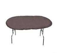 CashMuch 1 funda ovalada para mesa de póquer para mesas de juego de jardín, patio, impermeable, material Oxford 420D con cordón resistente al viento, ajuste 244 x 122 cm (café)