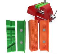 CashMuch 2 pares de almohadillas de mandíbula de TPU suave de 6 pulgadas para tornillo de banco de metal, abrazaderas de fresado y prensa de taladro, verde y para naranja, plano y ranurado