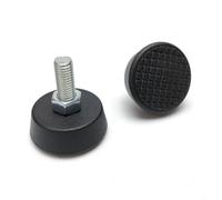 CashMuch 2 pies de nivelación roscados M10, parte inferior de goma antideslizante para muebles, equipo de fitness, protección del piso, fácil de instalar, color negro