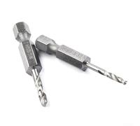 CashMuch 5 brocas gruesas para metal, vástago hexagonal de 1/4 pulgadas, material 6542 Hss, compatible con cambio rápido, longitud corta para espacios estrechos, 3/32-5/16 pulgadas