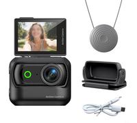 CashMuch Acción panorámica compacta con conectividad WiFi y antivibración, soporte magnético para actividades al aire libre, pantalla HD de 2.0 pulgadas, para construcción ABS (negro)