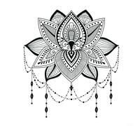 CashMuch Adhesivo de pared para decoración del hogar, Mandala Lotus Vinyl Er con Datura Zen Art, calcomanías de PVC extraíbles para habitación bar entrada de supermercado