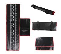 CashMuch Alfombrilla de pesca con cinta métrica y rodillera acolchada, 140 x 35 cm, portátil, enrollable, para peces depredadores, negro y rojo