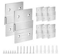 CashMuch Aluminio de alta resistencia de 2 pulgadas para colgador francés Clt, paquete de 16 barras en Z para fotos, espejos, obras de arte, estantes y armarios, soporta hasta 7 kg, plateado