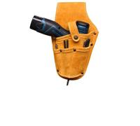 CashMuch Bolsa de herramientas de cuero vacuno para taladro eléctrico, bolsa de cinturón para construcción y carpintería, color amarillo