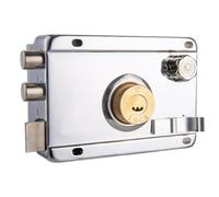 CashMuch Cerradura de puerta exterior, antirrobo para puertas del hogar, acero laminado en frío con núcleo de cobre, 120 x 85 mm, plata, 5 llaves