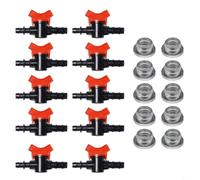 CashMuch Conector de válvula de bola de PVC para riego por goteo de 16 mm, 20 mm, 25 mm para manguera de jardín y control de flujo de agua de invernadero (16 mm)