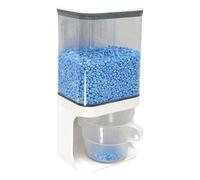 CashMuch Dispensador de detergente para lavandería, caja de almacenamiento para cápsulas, organizador montado en la pared con mecanismo de empuje inferior y taza medidora